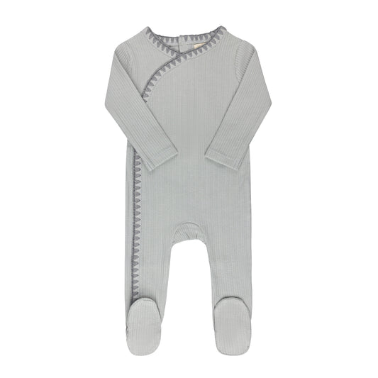 Ely's and Co Blue Whip Stitch Collection Footie