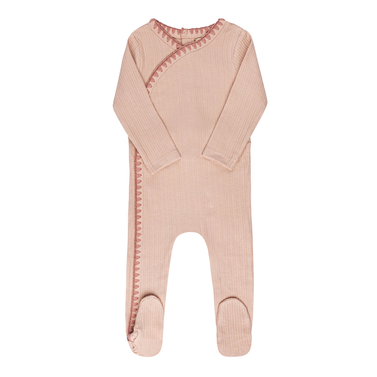 Ely's and Co Pink Whip Stitch Collection Footie