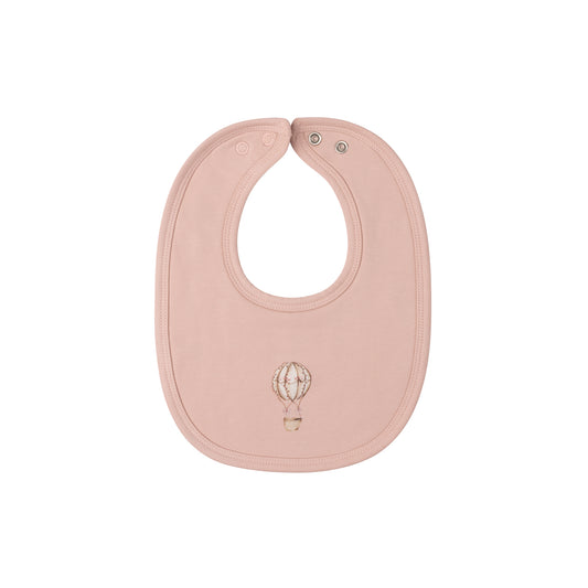Aurora Pink Cotton French Terry Hot Air Balloon Bib