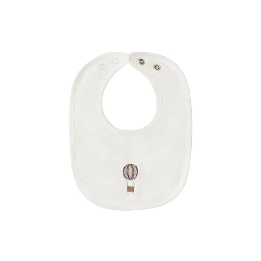 Aurora French Terry Hot Air Balloon Collection Bib -Ivory/Blue