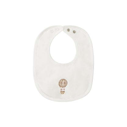 Aurora Ivory/Pink Cotton French Terry Hot Air Balloon Bib