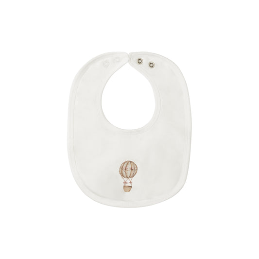 Aurora Ivory/Pink Cotton French Terry Hot Air Balloon Bib