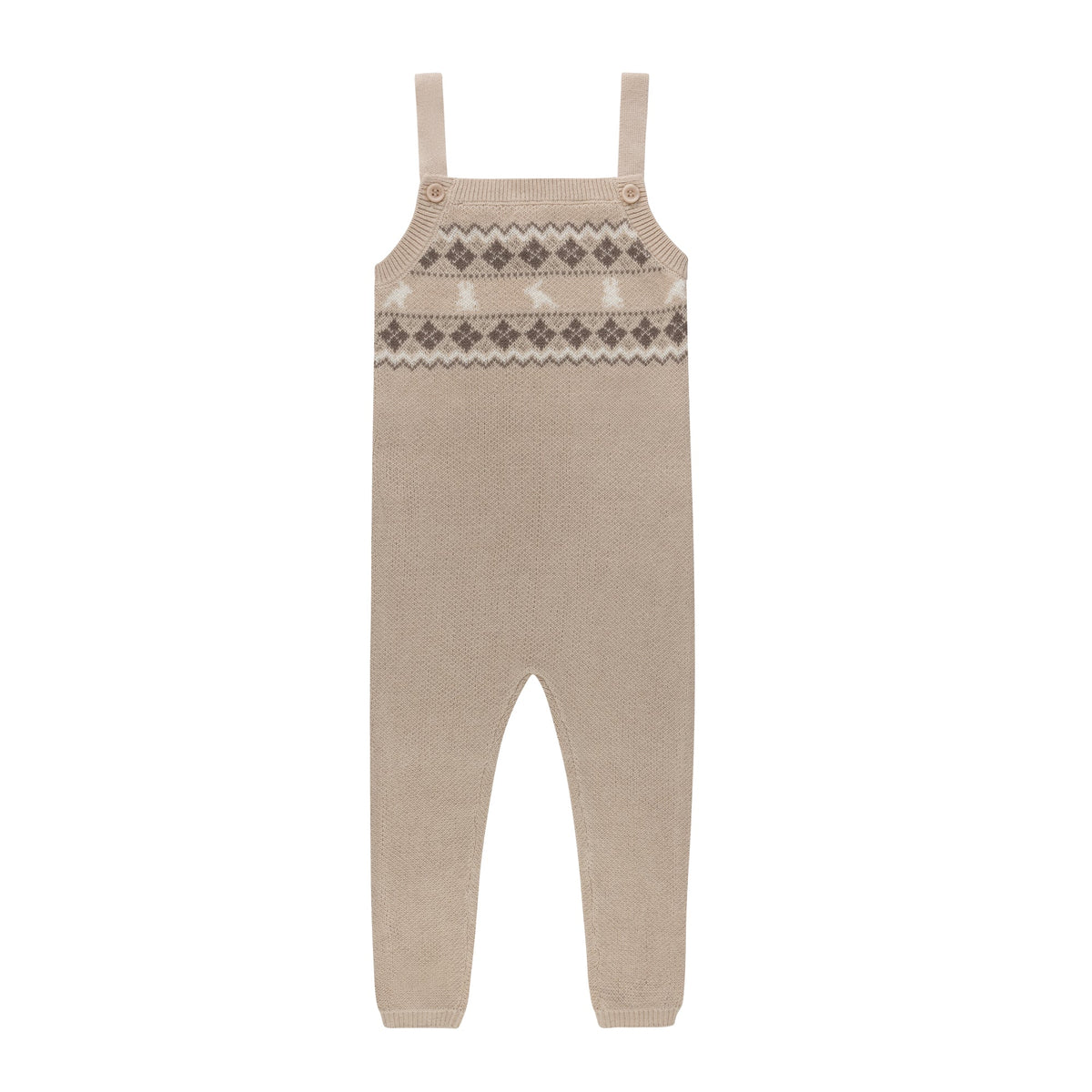 Looms  Fair Isle Collection Overalls-Taupe