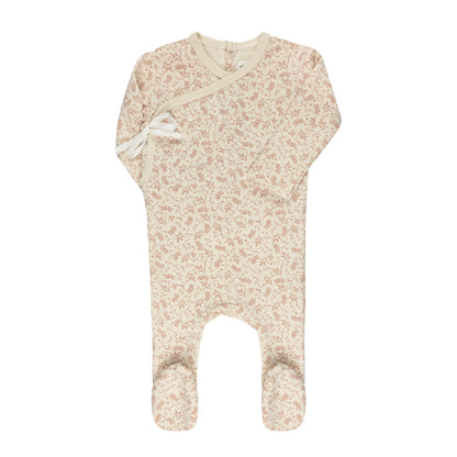 Ely's and Co Modal French Terry Collection Footie - Ivory/Pink