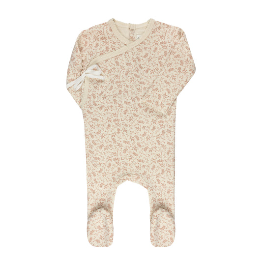 Ely's and Co Modal French Terry Collection Footie - Ivory/Pink
