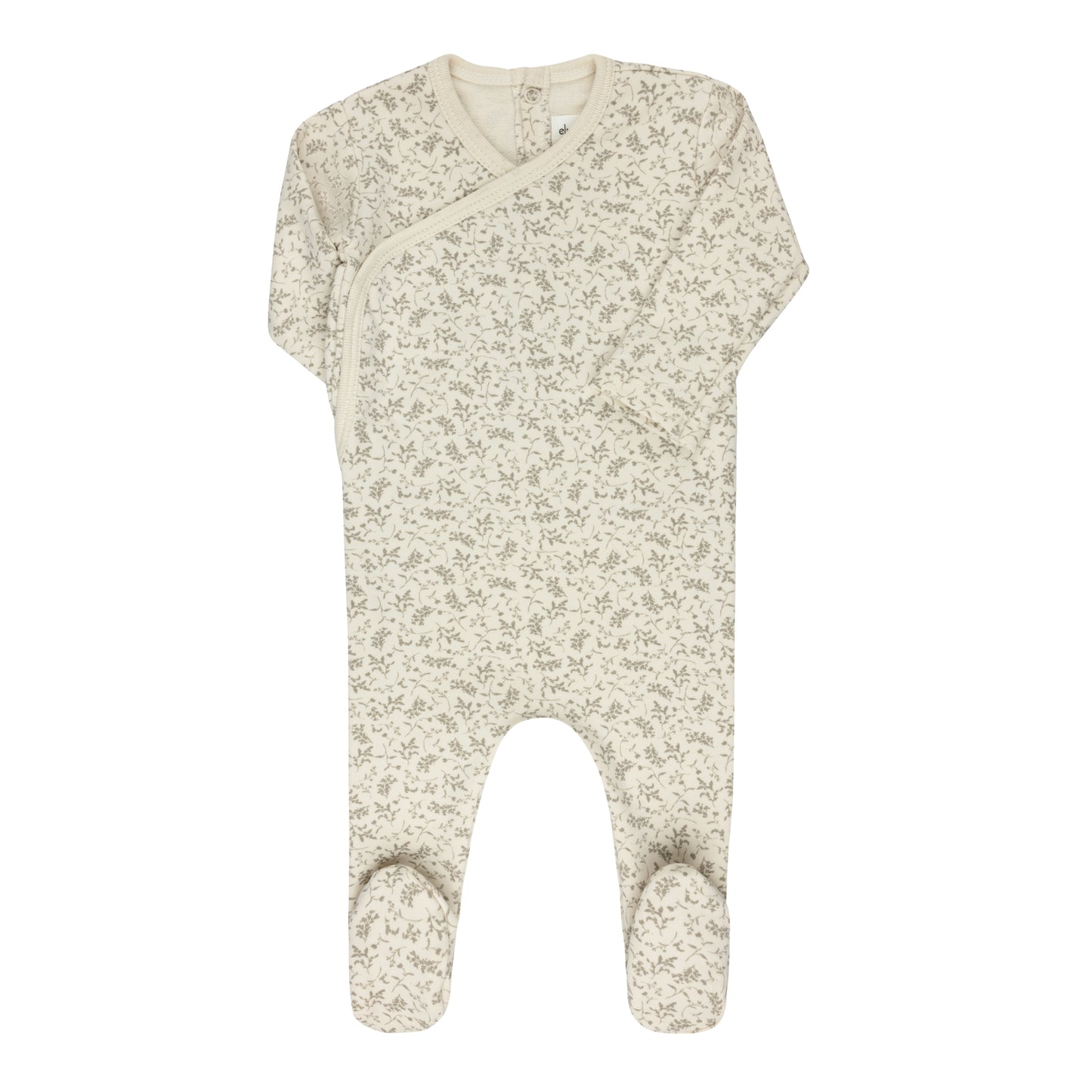 Ely's and Co Modal French Terry Collection Footie - Ivory/Sage