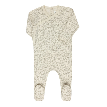 Ely's and Co Modal French Terry Collection Footie - Ivory/Sage