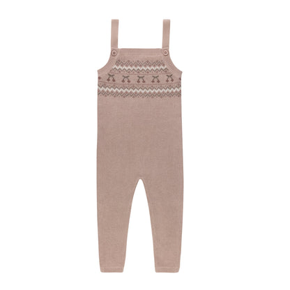 Looms  Fair Isle Collection Overalls-Mauve