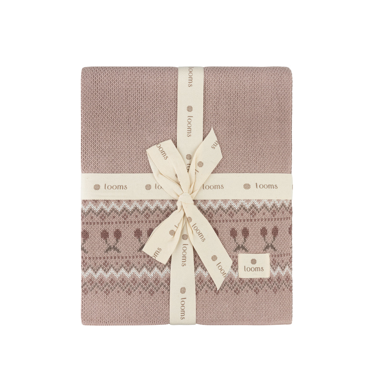 Looms  Fair Isle Collection Blanket- Mauve