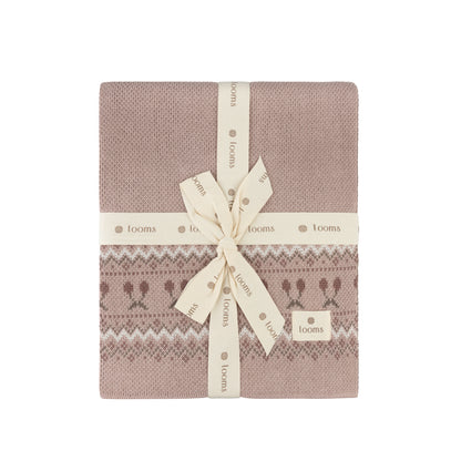 Looms  Fair Isle Collection Blanket- Mauve