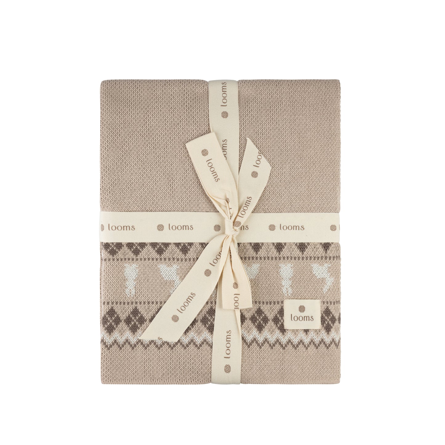 Looms  Fair Isle Collection Blanket- Taupe