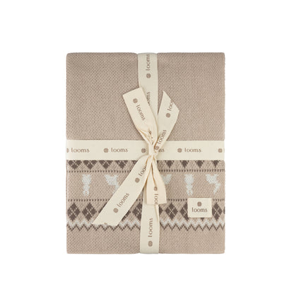 Looms  Fair Isle Collection Blanket- Taupe