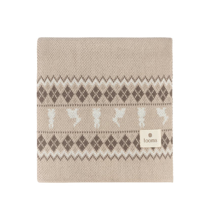 Looms  Fair Isle Collection Blanket- Taupe