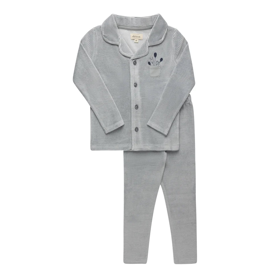 Ely's and Co Striped Pajama -Ivory Blue
