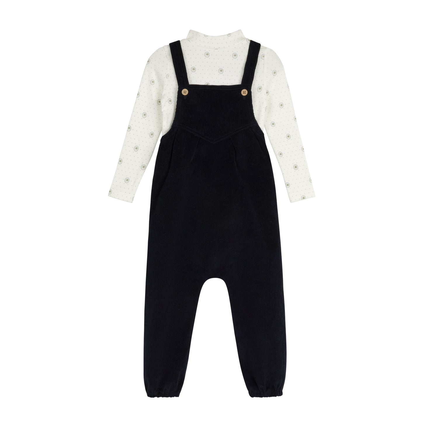 Ely's and Co Floral Dot overall with Mockneck - Blue