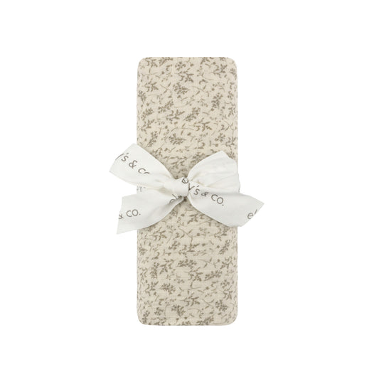 Ely's and Co Modal French Terry Vine Collection Muslin Swaddle - Ivory/Sage