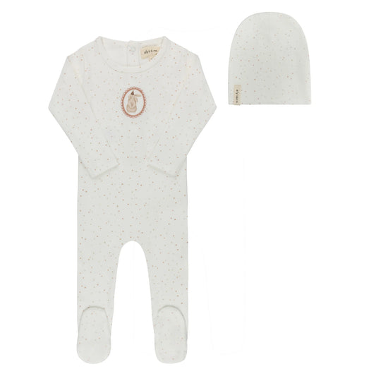 Ely's and Co Cotton Bunny Collection Footie Set - Ivory Pink