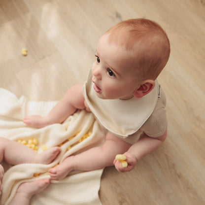 Bleu La La Soft Vegan Leather Easy Clean Bibs 0-12 Months: Mauve & Ivory