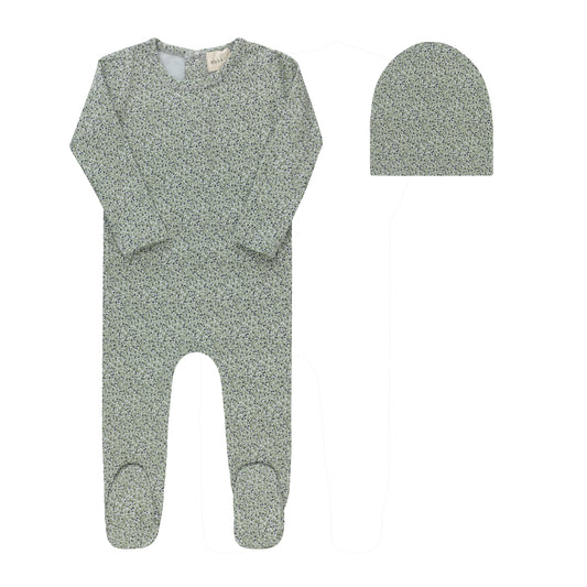 Ely's and Co Liberty / Berry Footie Set- Blue