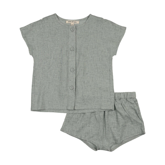 Ann of Nan Oak Boys Bloomer and Shirt Set-Slate