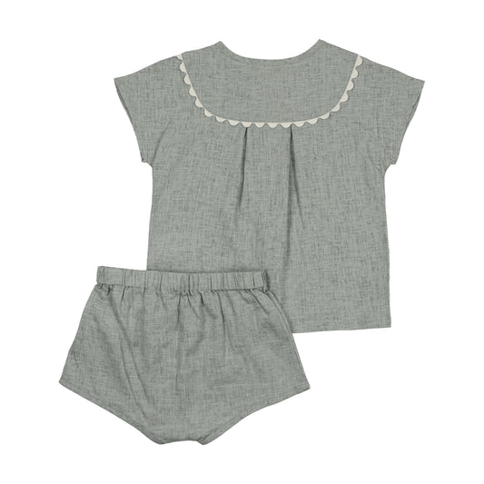 Ann of Nan Oak Boys Bloomer and Shirt Set-Slate