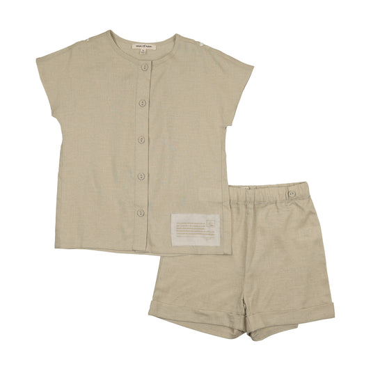 Ann of Nan Oatmeal Oak Boys Crewneck Set