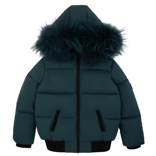Bondoux Textured 'B' Jacket-Teal