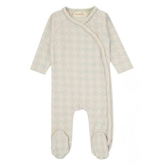 Bondoux Houndstooth Blue Print Boys Footie