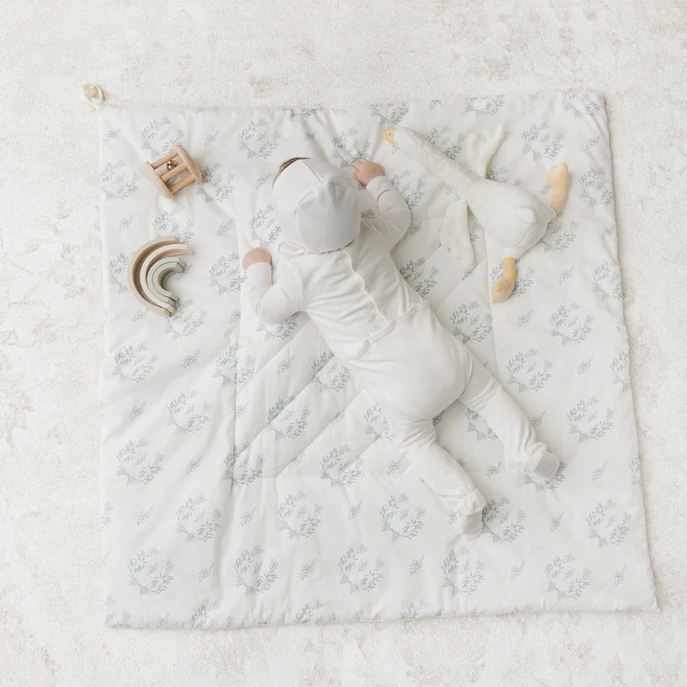 Peluche Botanical Blue Baby Wrap + Playmat