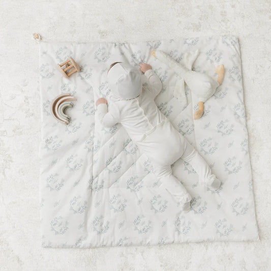 Peluche Botanical Blue Baby Wrap + Playmat