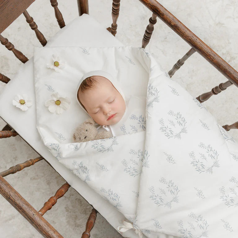 Peluche Botanical Blue Baby Wrap + Playmat