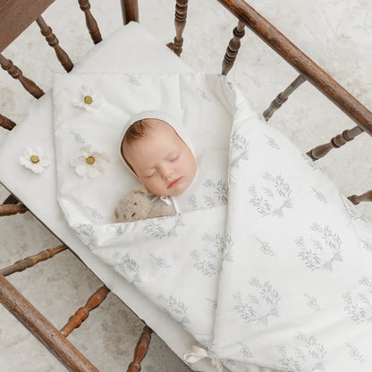 Peluche Botanical Blue Baby Wrap + Playmat
