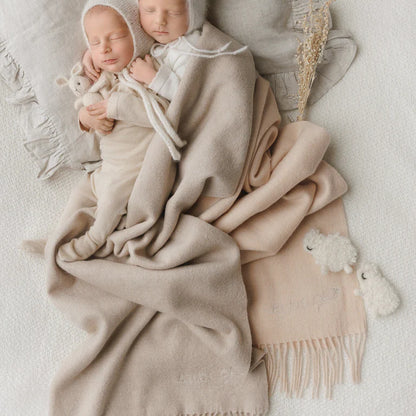 Peluche Lambswool Blanket - Taupe