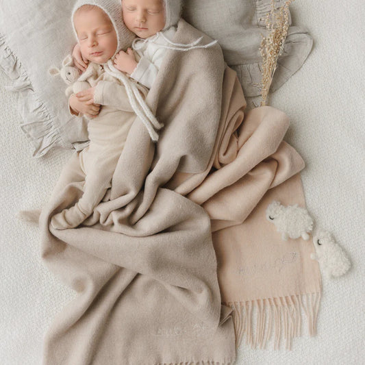 Peluche Lambswool Blanket - Taupe