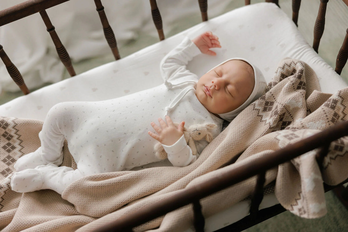 Aurora Floral Leaf Collection Layette Set- Ivory Boy