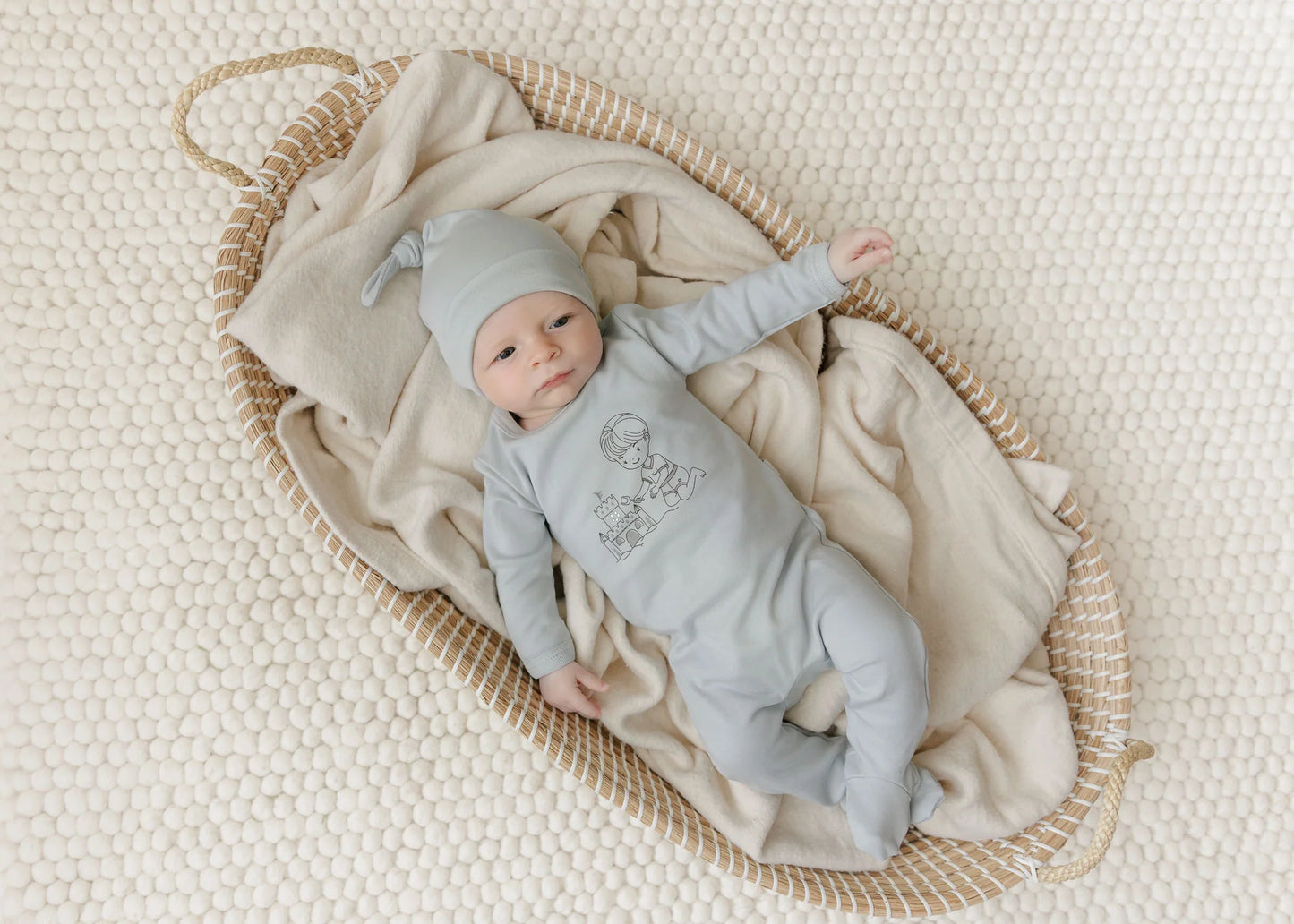 Mon Tresor Castle Cutie Boys Footie- Frostie Blue