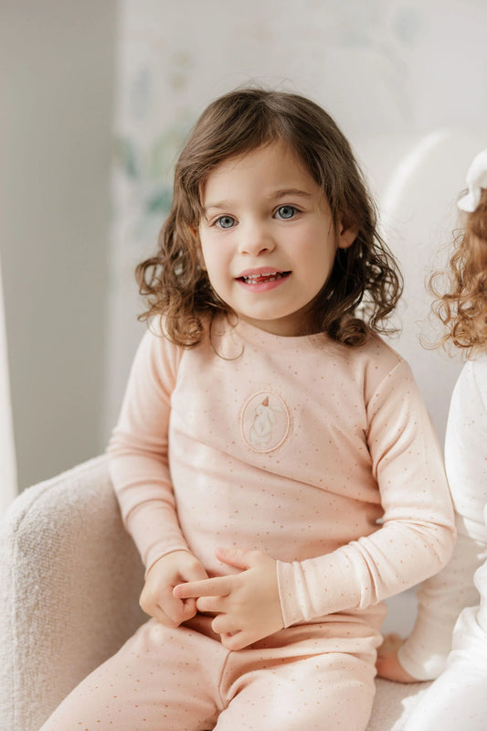 Ely's and Co Cotton Bunny Collection Lounge Set-Pink