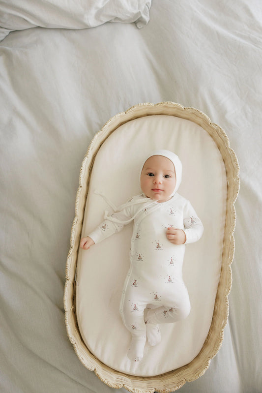 Aurora Jersey Cotton Nautical Collection Footie Set - Ivory Blue