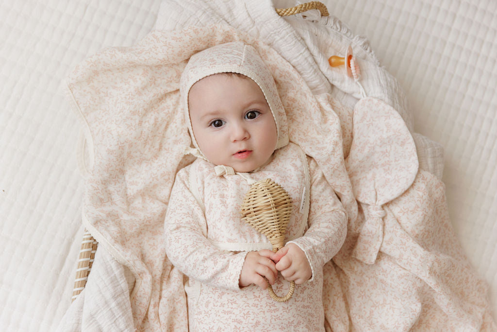 Ely's and Co Modal French Terry Vine Collection Take Me Home Set - Ivory/Pink