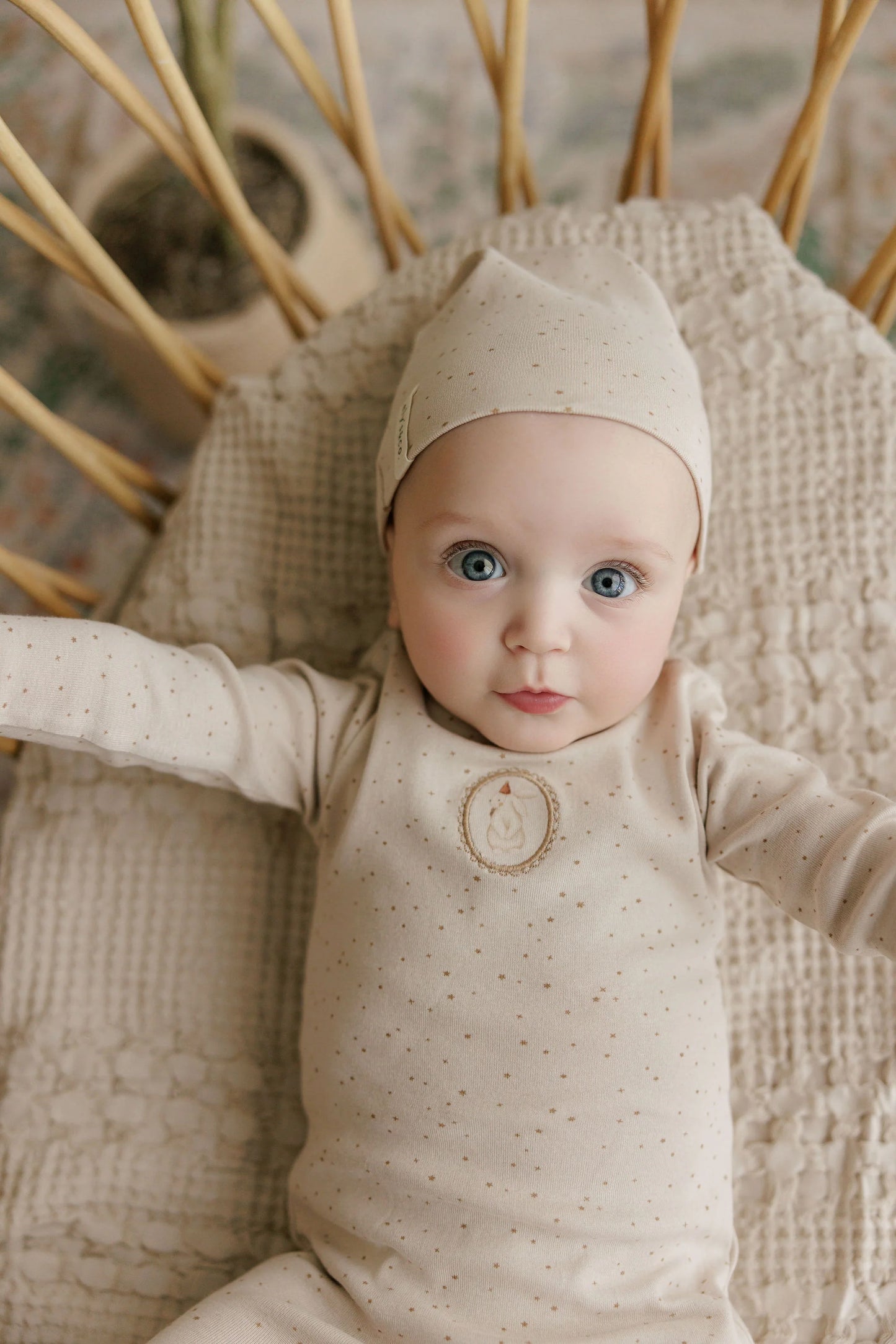 Ely's and Co Cotton Bunny Collection Layette Set - Tan