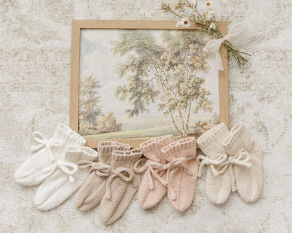 Peluche Knit Booties- Stone