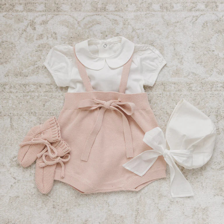 Peluche Knit Suspender Bloomers - Rose