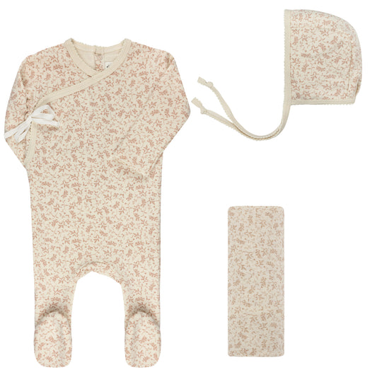 Ely's and Co Modal French Terry Vine Collection Take Me Home Set - Ivory/Pink
