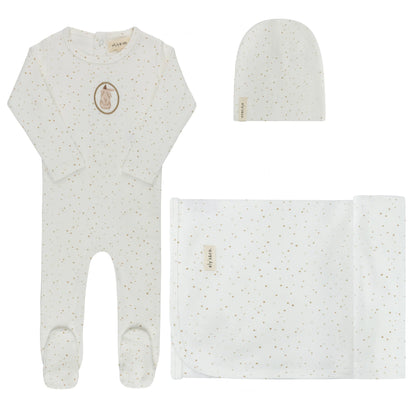 Ely's and Co Cotton Bunny Collection Layette Set - Ivory Tan