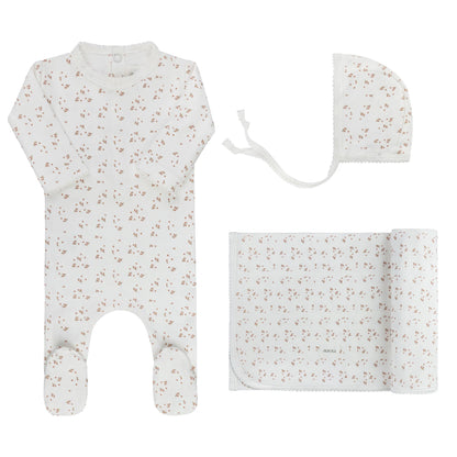 Aurora Floral Leaf Collection Layette Set - Ivory Girl