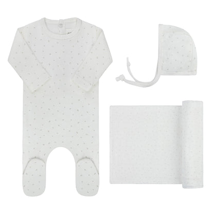 Aurora Floral Leaf Collection Layette Set- Ivory Boy