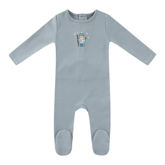 Mini Label Blue Vintage Skier Footie