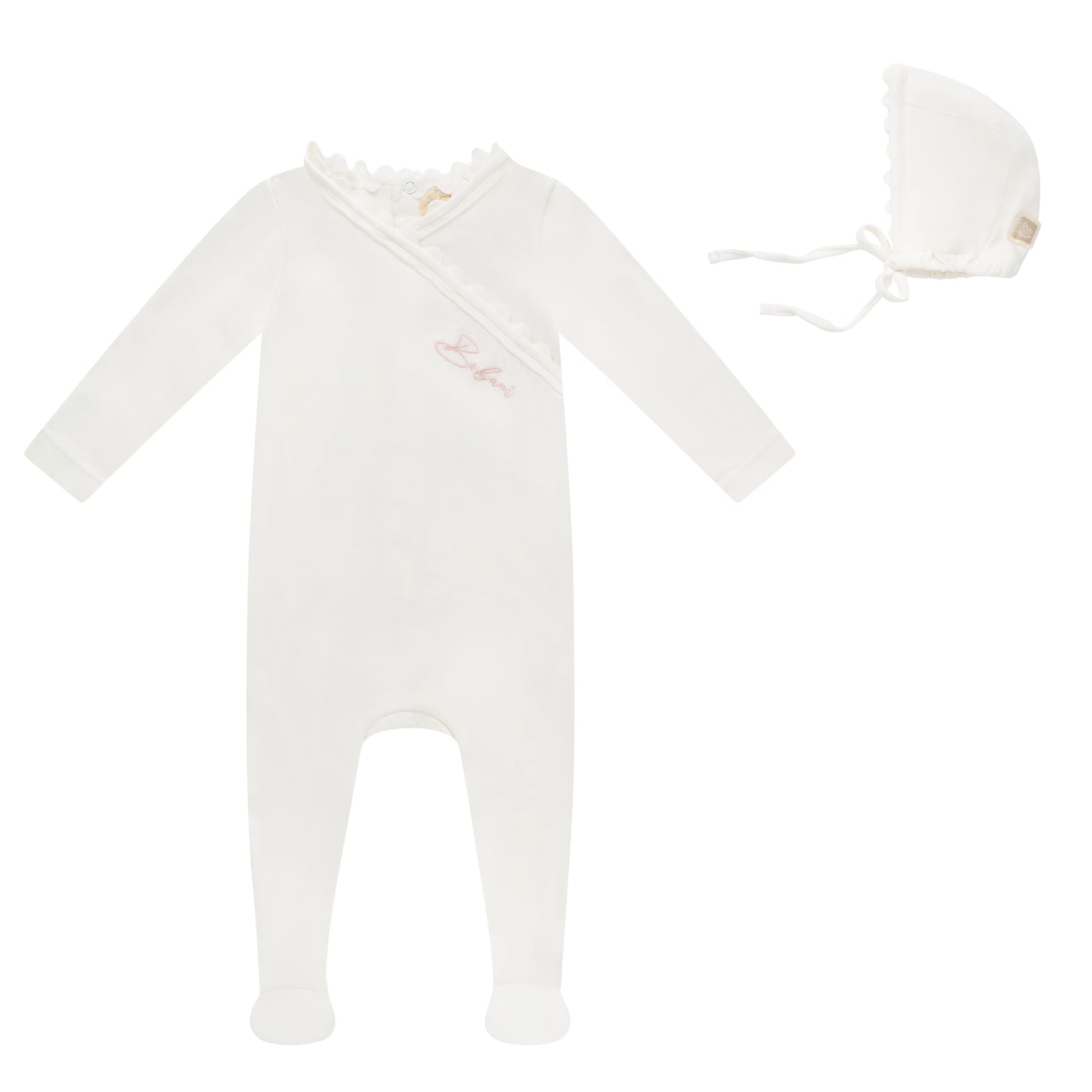 Bubani Grosgrain Trim Footie Set- Girl