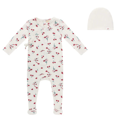 Bubani AOP Ribbed Flower Footie Set
