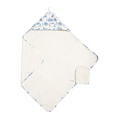 Bubani Countryside Hooded Towel With Mitten- Bue